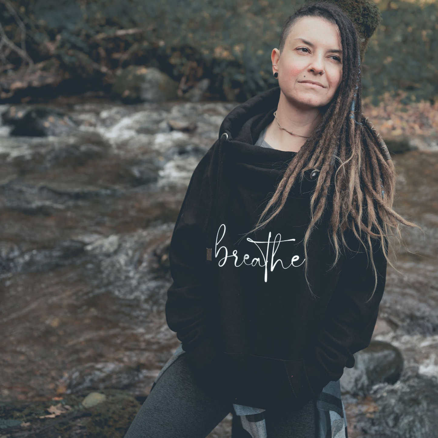 Breathe Cross Neck Hoodie