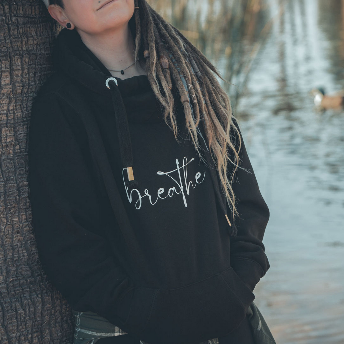 Breathe Cross Neck Hoodie