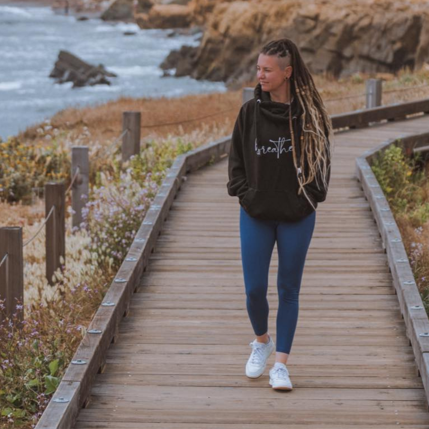 Breathe Cross Neck Hoodie
