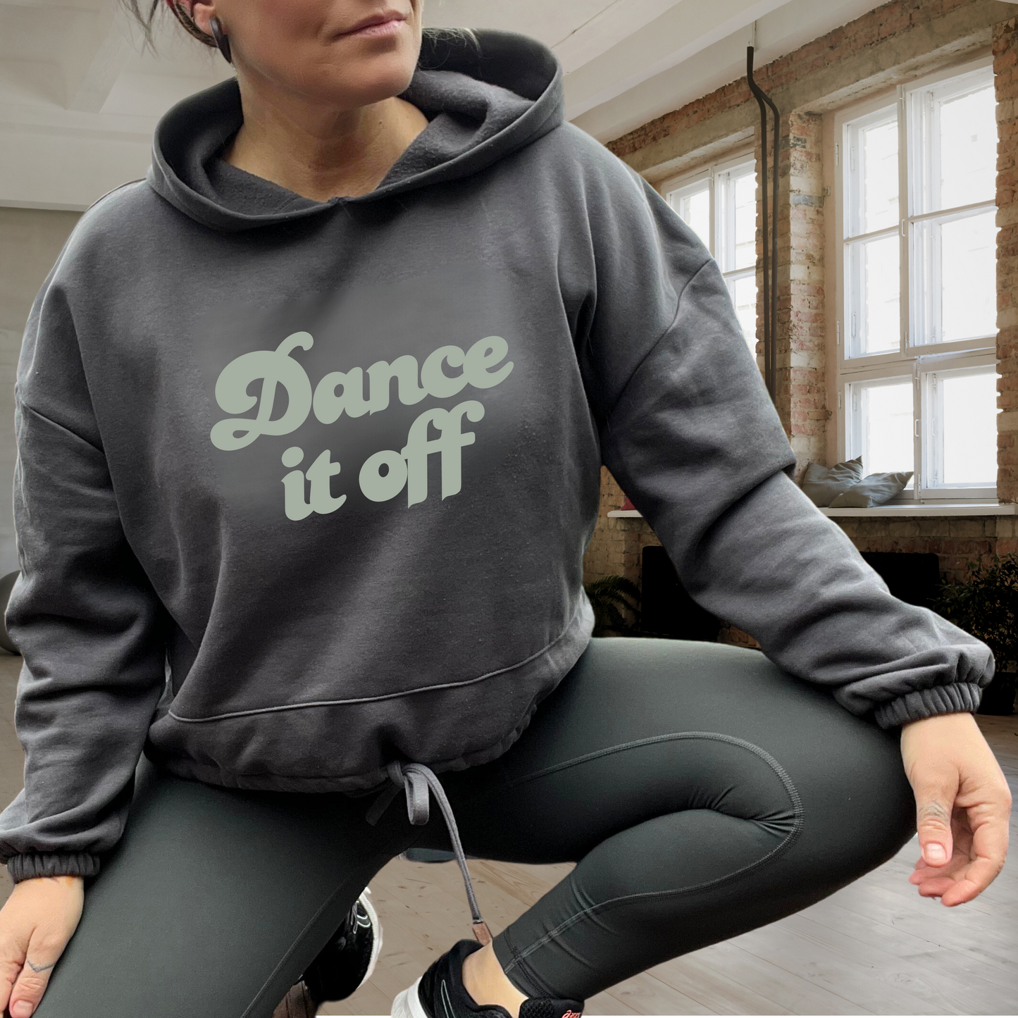 Dance It Off Cropped Oversized Hoodie