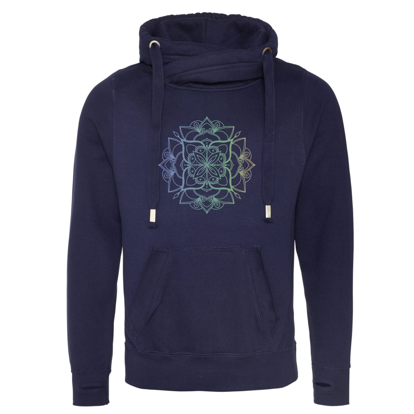 Mandala Cross Neck Hoodie