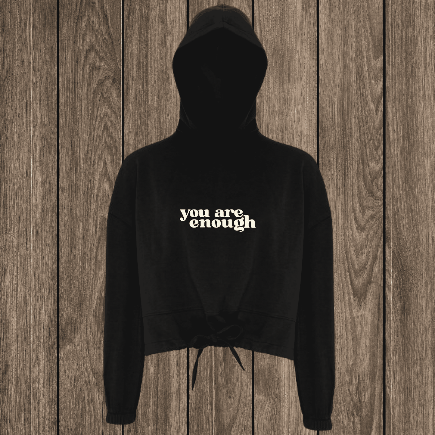 You Are Enough Oversized Cropped Hoodie