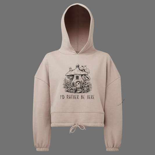 Fairy House Cropped Oversized Hoodie