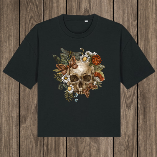 Floral Skull Boxy T